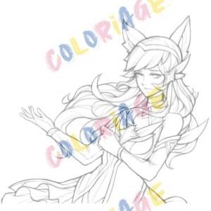 Coloriage Ahri League Of Legends Coloriage coloriage-ahri-league-of-legends-coloriage