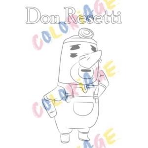 Don Resseti coloriage Animal Crossing Don Resetti - Coloriage