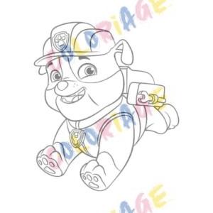 coloriage Pat Patrouille Ruben heureux - Coloriage